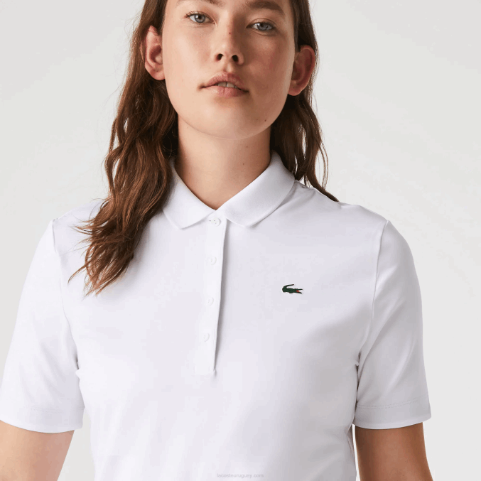blanco azul marino 522 VVL0A2488 mujer Lacoste Polo de golf elástico deportivo transpirable