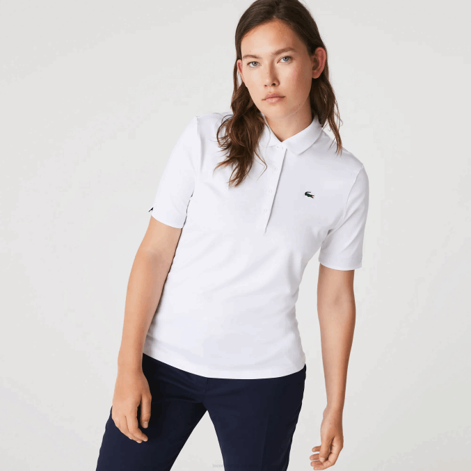blanco azul marino 522 VVL0A2488 mujer Lacoste Polo de golf elástico deportivo transpirable