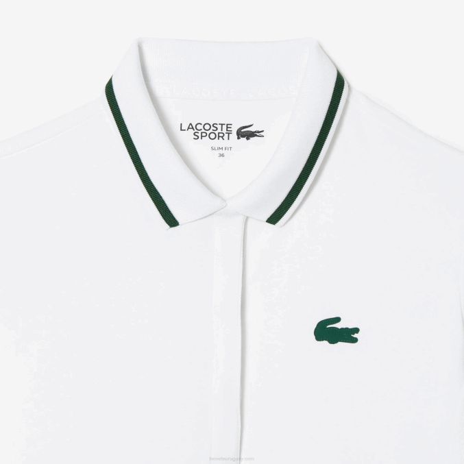 blanco verde pb4 VVL0A2461 mujer Lacoste polo deportivo de tenis de piqué termorregulador