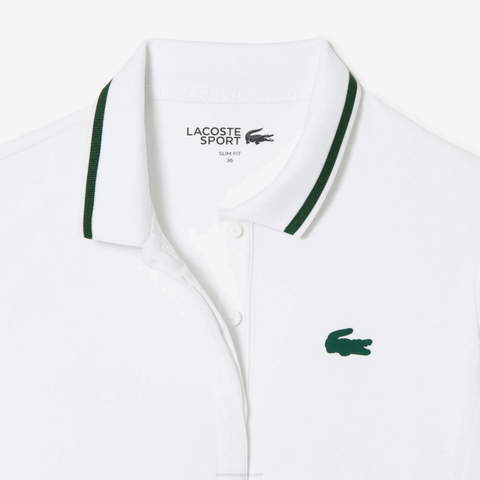 blanco verde pb4 VVL0A2461 mujer Lacoste polo deportivo de tenis de piqué termorregulador