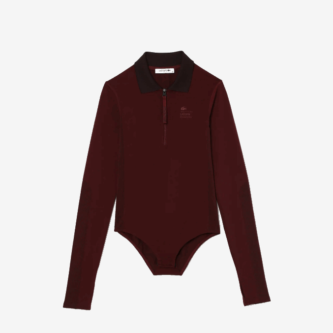 burdeos zs1 VVL0A2496 mujer Lacoste body con cremallera en el cuello