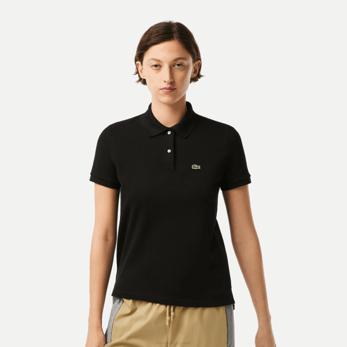 negro 031 VVL0A2364 mujer Lacoste Polo de petit piqué de algodón suave de corte regular