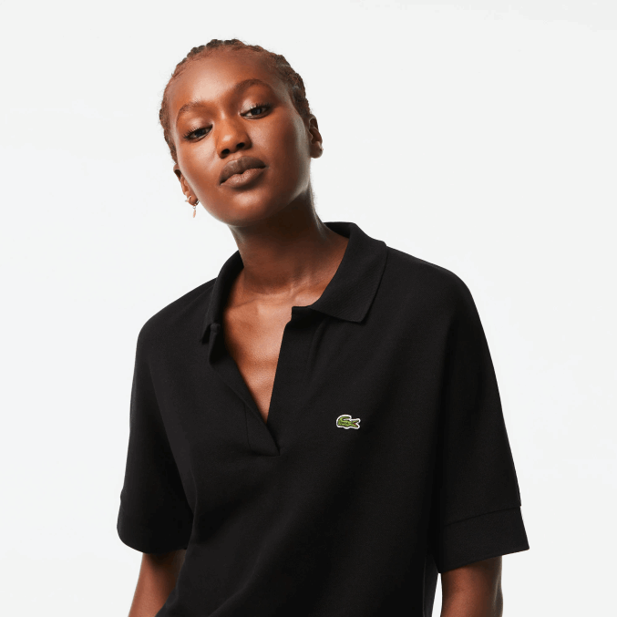 negro 031 VVL0A2463 mujer Lacoste polo de piqué fluido de corte holgado