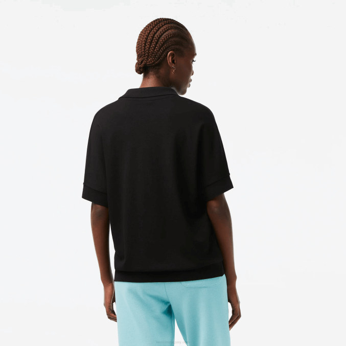negro 031 VVL0A2463 mujer Lacoste polo de piqué fluido de corte holgado