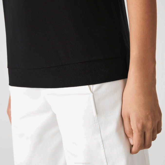negro 031 VVL0A2463 mujer Lacoste polo de piqué fluido de corte holgado