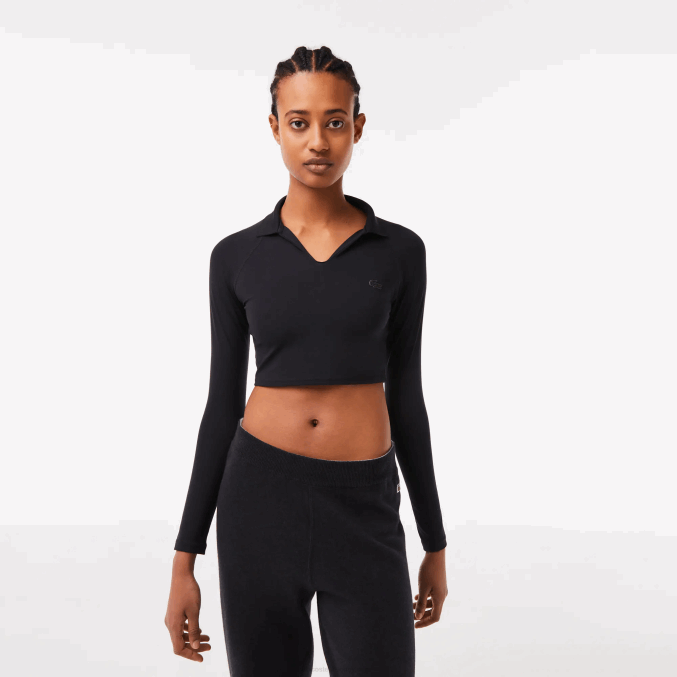 negro 031 VVL0A2483 mujer Lacoste polo corto de manga larga