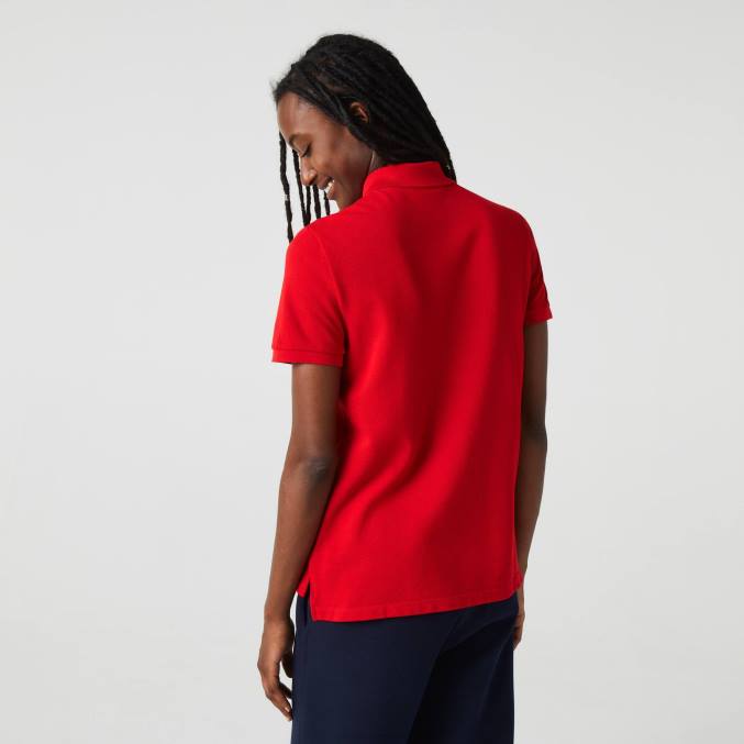 rojo 240 VVL0A2504 mujer Lacoste Polo de petit piqué de algodón suave de corte regular