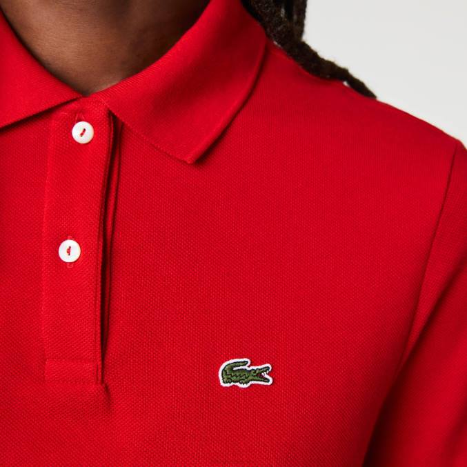 rojo 240 VVL0A2504 mujer Lacoste Polo de petit piqué de algodón suave de corte regular