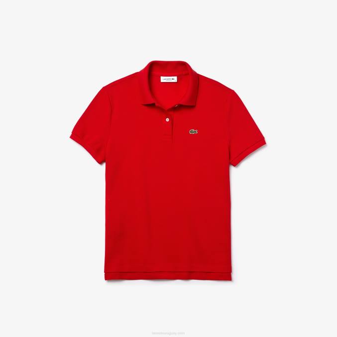 rojo 240 VVL0A2504 mujer Lacoste Polo de petit piqué de algodón suave de corte regular