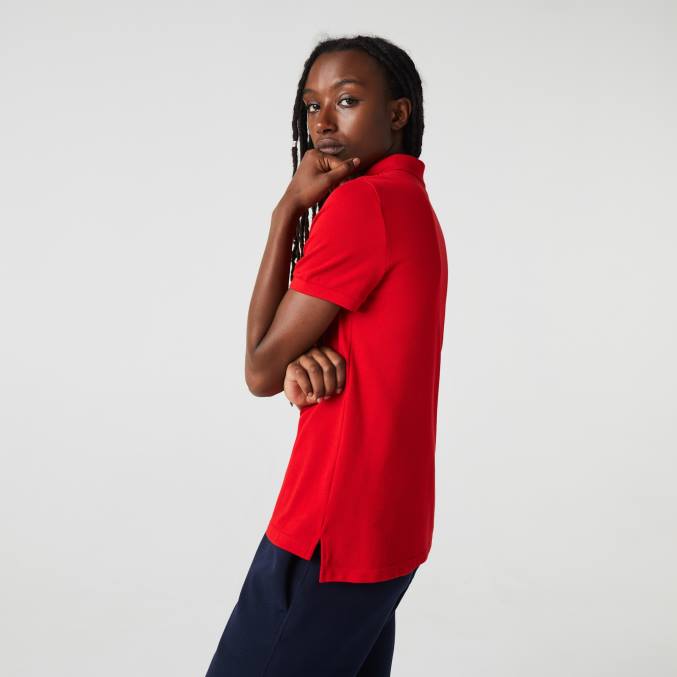 rojo 240 VVL0A2504 mujer Lacoste Polo de petit piqué de algodón suave de corte regular