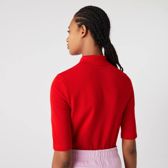 rojo 240 VVL0A2516 mujer Lacoste polo slim fit de algodón flexible