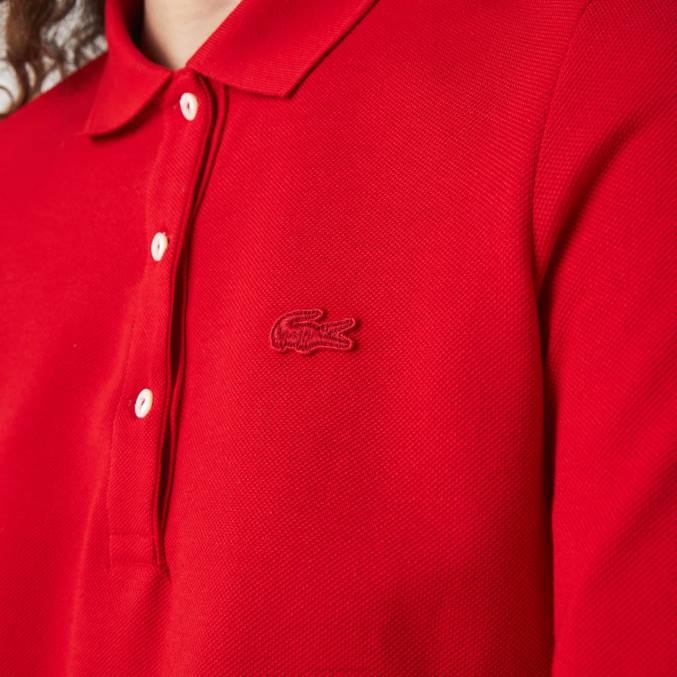 rojo 240 VVL0A2516 mujer Lacoste polo slim fit de algodón flexible