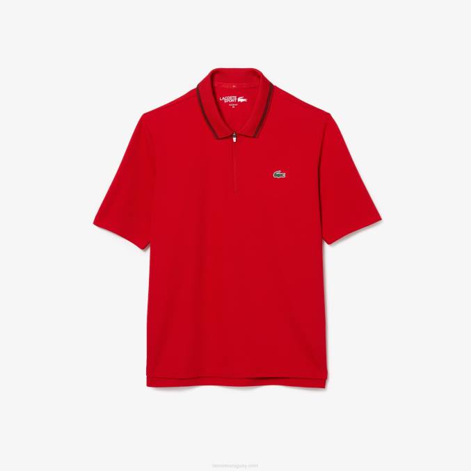 rojo burdeos z50 VVL0A2465 mujer Lacoste Polo deportivo de golf con cremallera en el cuello