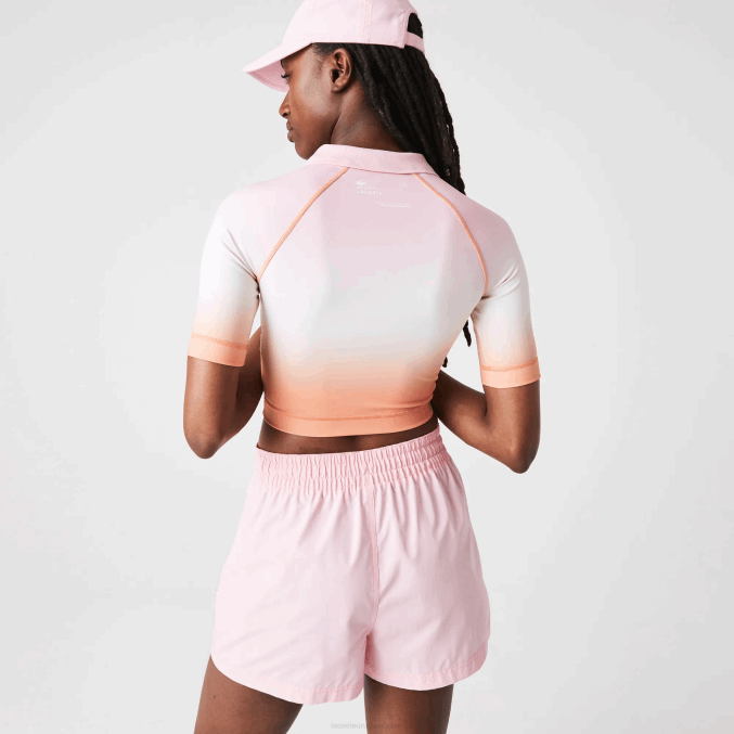 rosa blanco naranja dfk VVL0A2499 mujer Lacoste sport summer pack polo corto degradado y stretch