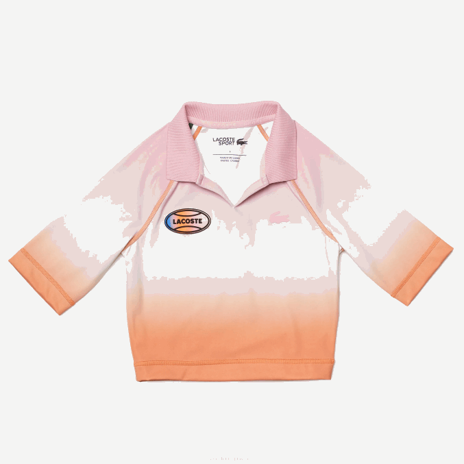 rosa blanco naranja dfk VVL0A2499 mujer Lacoste sport summer pack polo corto degradado y stretch