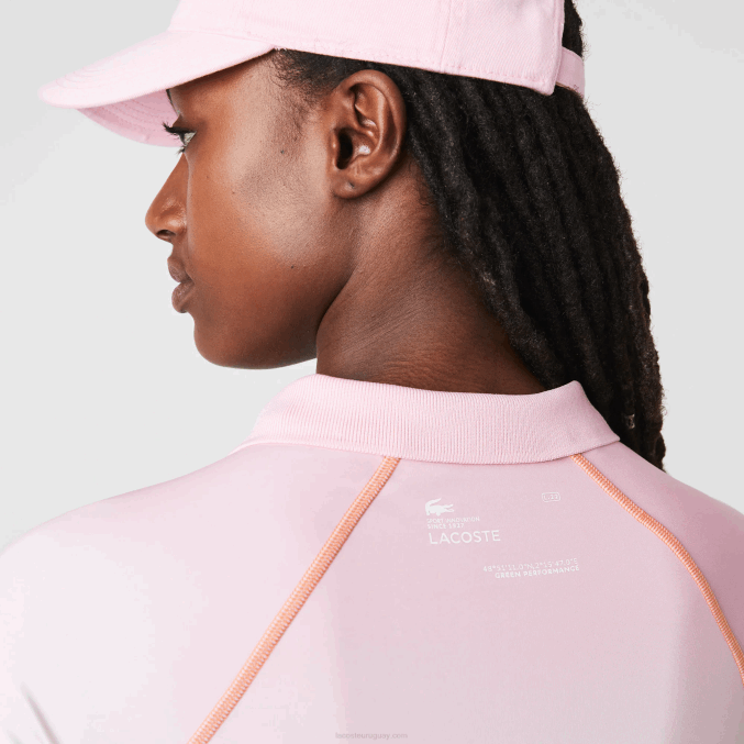 rosa blanco naranja dfk VVL0A2499 mujer Lacoste sport summer pack polo corto degradado y stretch