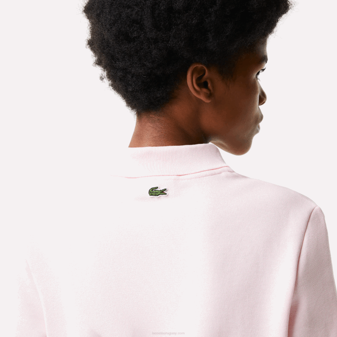 rosa claro t03 VVL0A2494 mujer Lacoste polo de corte regular con insignia de cómic