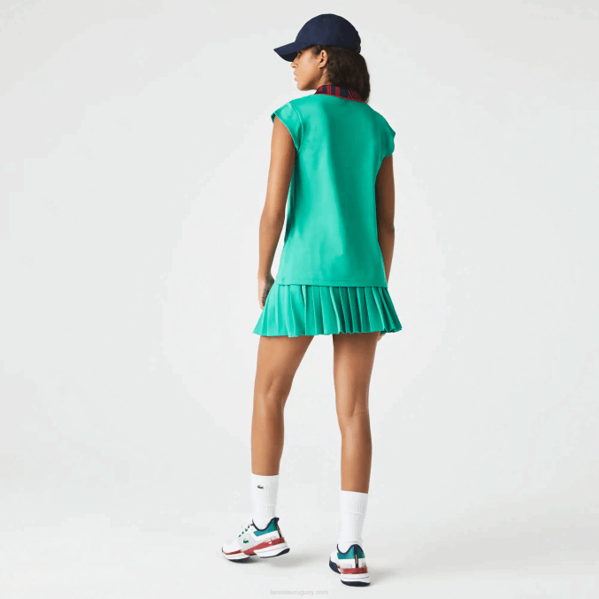 verde azul marino rojo sr9 VVL0A2500 mujer Lacoste polo deportivo de tenis con cremallera y cuello alto