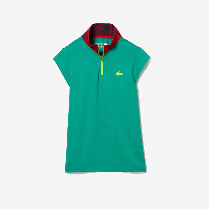 verde azul marino rojo sr9 VVL0A2500 mujer Lacoste polo deportivo de tenis con cremallera y cuello alto