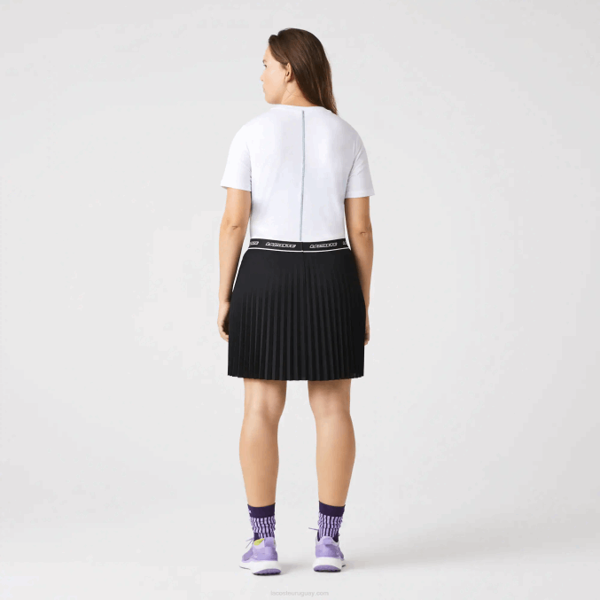 blanco 001 VVL0A2563 mujer Lacoste camiseta de mezcla de algodón con cuello redondo