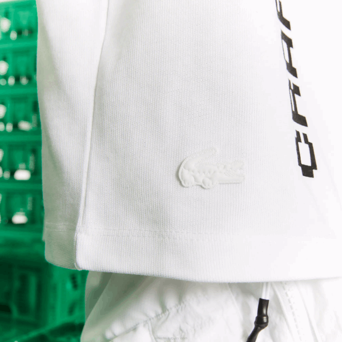 blanco 001 VVL0A2605 mujer Lacoste camiseta corta de algodón orgánico live x minecraft