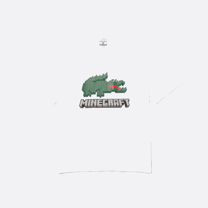 blanco 001 VVL0A880 mujercamiseta de algodón orgánico con estampado lacoste x minecraft