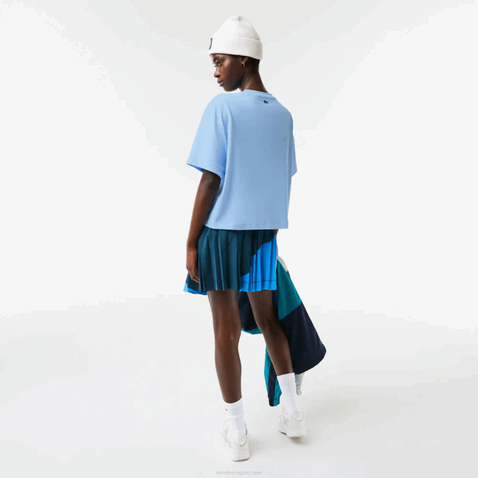 hbp azul VVL0A2568 mujer Lacoste camiseta oversize de algodón orgánico