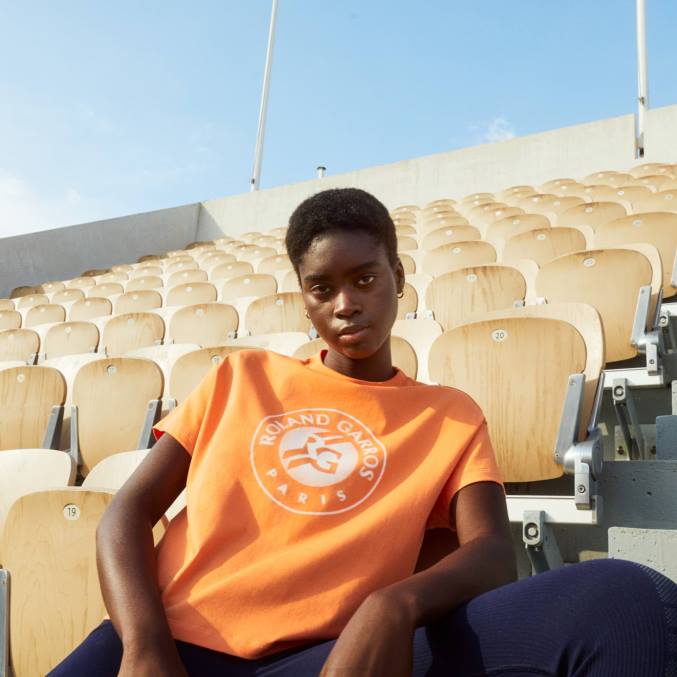 naranja blanco fnf VVL0A2604 mujer Lacoste playera holgada sport roland garros