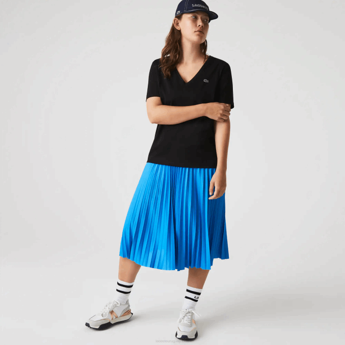 negro 031 VVL0A2606 mujer Lacoste playera holgada con cuello en V