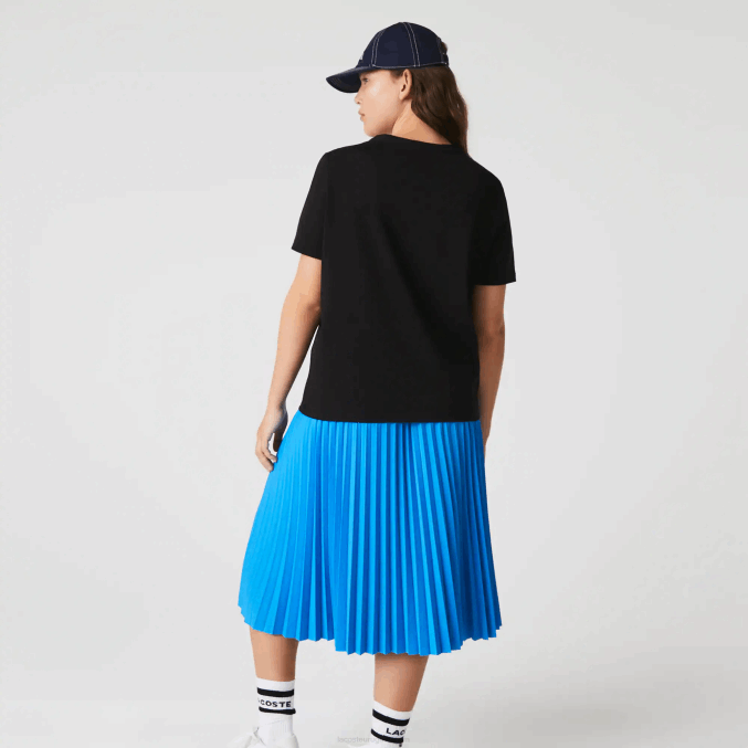 negro 031 VVL0A2606 mujer Lacoste playera holgada con cuello en V