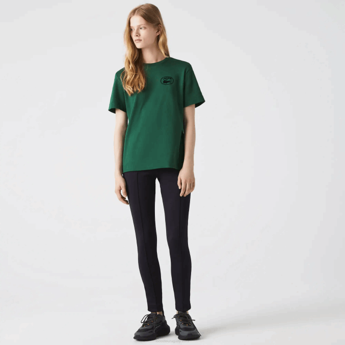 verde 132 VVL0A2608 mujer Lacoste camiseta holgada de algodón orgánico