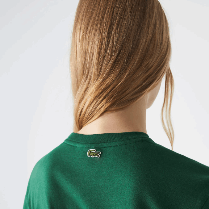 verde 132 VVL0A2608 mujer Lacoste camiseta holgada de algodón orgánico