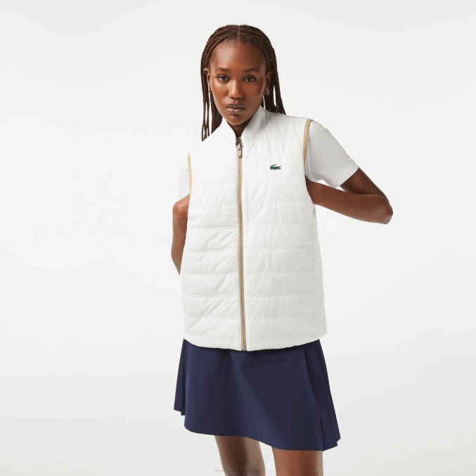 zig blanco beige VVL0A2429 mujer Lacoste chaleco deportivo de golf reversible