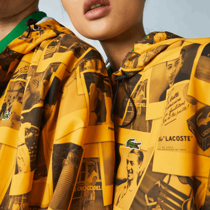amarillo negro 7kr VVL0A1303 mujer Lacoste chaqueta de colaboración polaroid en vivo