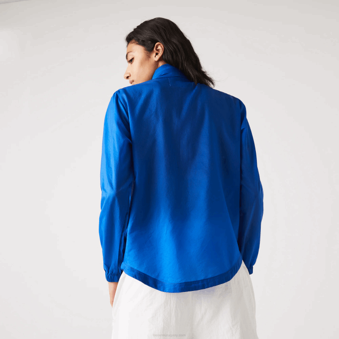 azul k1q VVL0A2618 mujer Lacoste chamarra deportiva repelente al agua plegable