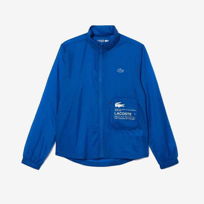 azul k1q VVL0A2618 mujer Lacoste chamarra deportiva repelente al agua plegable