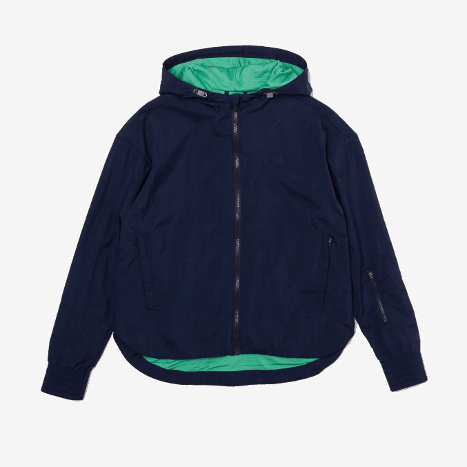 azul marino verde bwy VVL0A2633 mujer Lacoste chamarra deportiva ligera de nailon y malla con cremallera