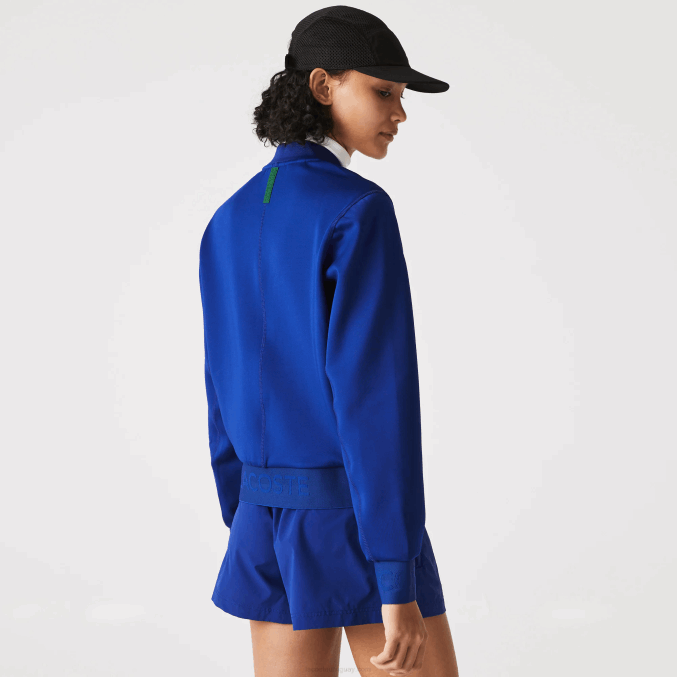 bdm azul VVL0A2625 mujer Lacoste chamarra de peluche elástica de dos capas