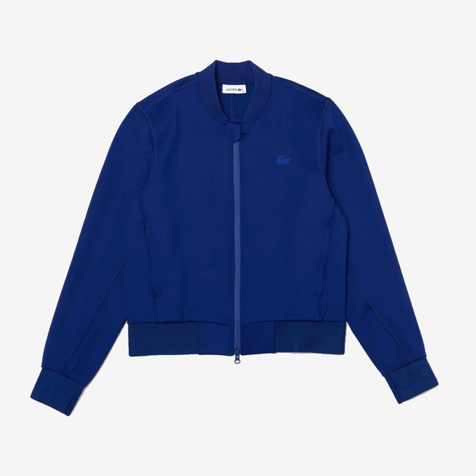 bdm azul VVL0A2625 mujer Lacoste chamarra de peluche elástica de dos capas