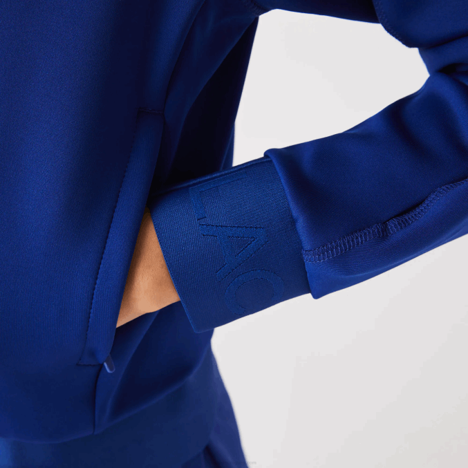 bdm azul VVL0A2625 mujer Lacoste chamarra de peluche elástica de dos capas