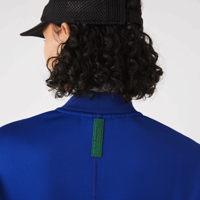 bdm azul VVL0A2625 mujer Lacoste chamarra de peluche elástica de dos capas