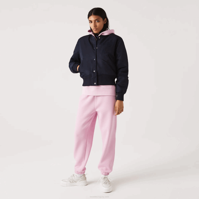 fondo azul marino VVL0A2623 mujer Lacoste chamarra bomber acolchada de nailon