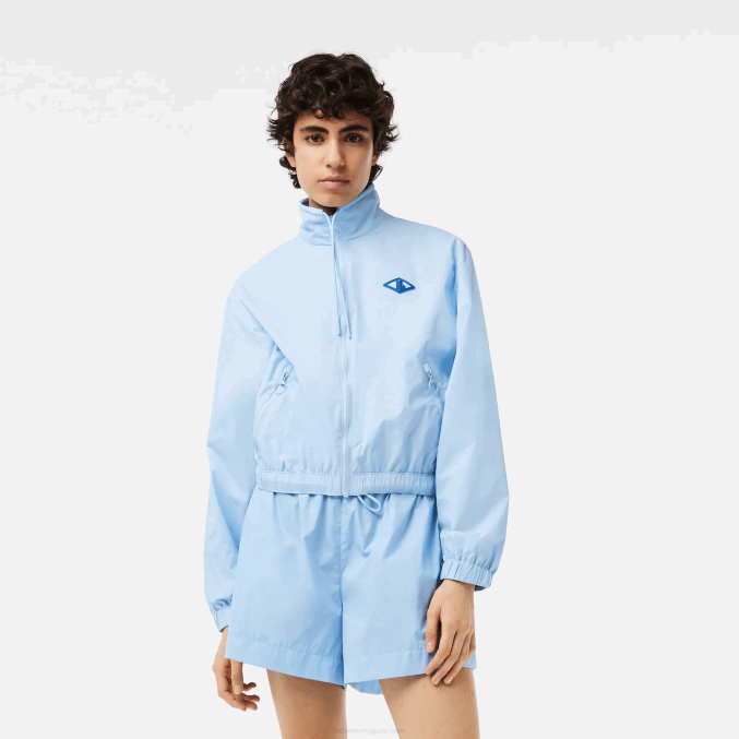 hbp azul VVL0A2440 mujer Lacoste chamarra deportiva con monograma estampado