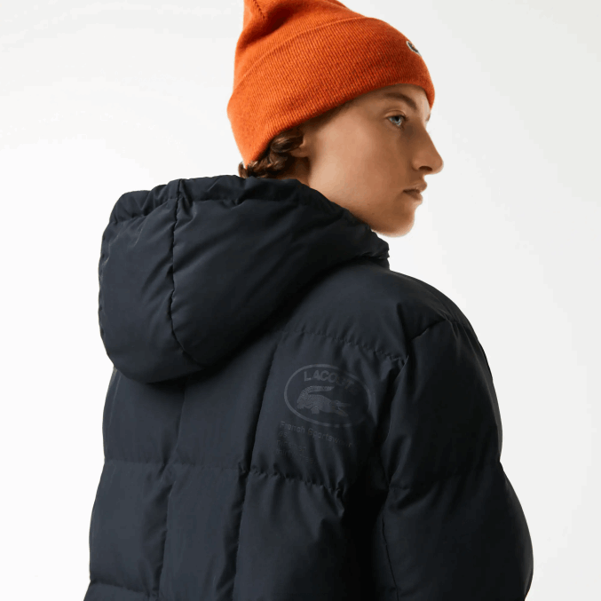 negro 031 VVL0A2613 mujer Lacoste chaqueta larga reversible repelente al agua