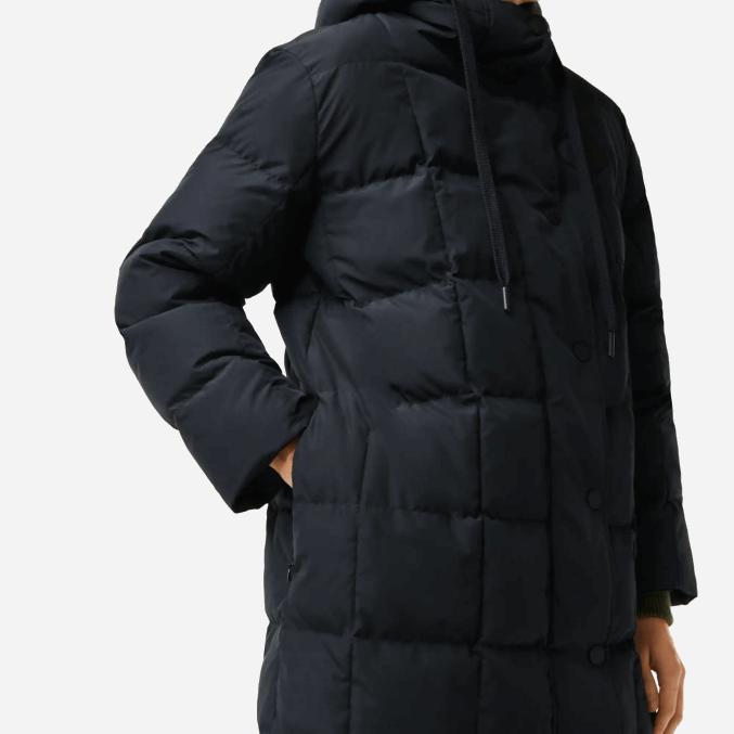 negro 031 VVL0A2613 mujer Lacoste chaqueta larga reversible repelente al agua