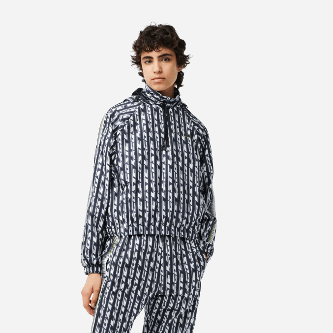 negro azul blanco zi8 VVL0A2437 mujer Lacoste chamarra de chándal oversize con capucha