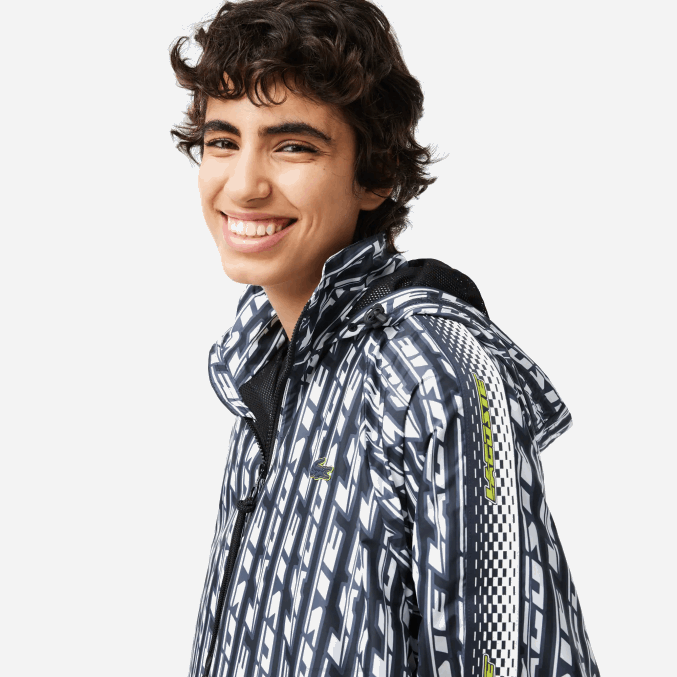 negro azul blanco zi8 VVL0A2437 mujer Lacoste chamarra de chándal oversize con capucha