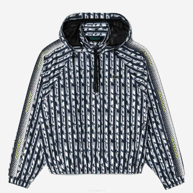 negro azul blanco zi8 VVL0A2437 mujer Lacoste chamarra de chándal oversize con capucha