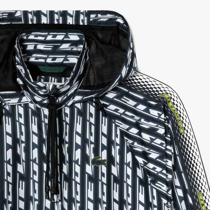 negro azul blanco zi8 VVL0A2437 mujer Lacoste chamarra de chándal oversize con capucha