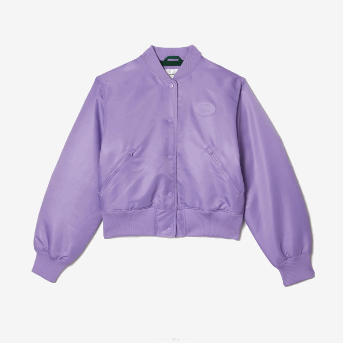 púrpura gfu VVL0A2624 mujer Lacoste chamarra bomber acolchada de nailon